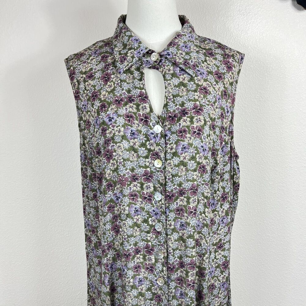Vintage Betsy Lauren Dress Womens Medium Ditsy Floral Maxi Boho 90s Cottagecore - Picture 3 of 9